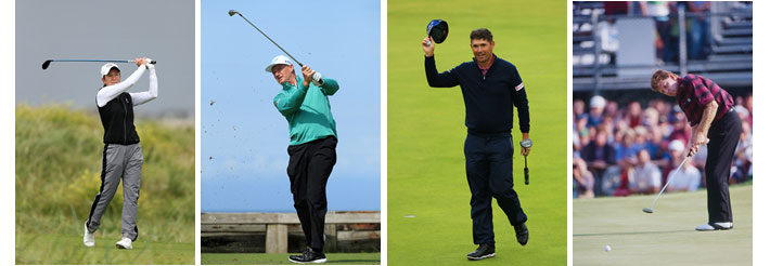 Catriona Matthew, Ernie Els, Padraig Harrington und Nick Price